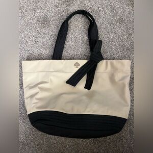 Kate Spade Hana Bow Black and Cream Tote Bag